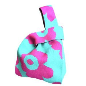 Bolsa de punto multicolor para muñeca