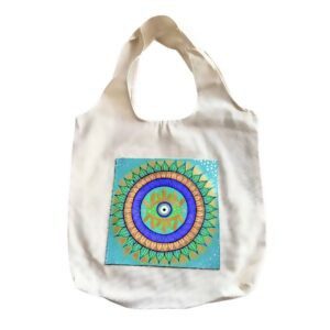 Bolsa de manta con ojo pintado a mano