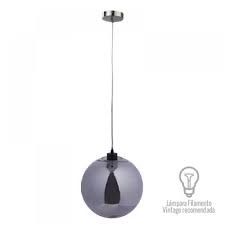 LAMPARA DECORATIVA COLGANTE E27 1 LUZ HUMO 100-240V ARIETIS CRISTAL NO INCLUYE FOCO