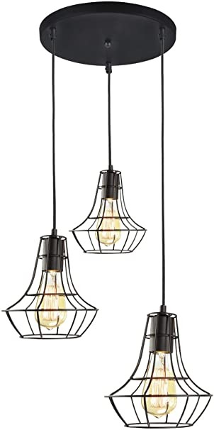 LAMPARA DECORATIVA COLGANTE 60W E26 127V NEGRO VINTAGE INCLUYE FOCO