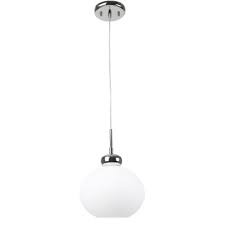 LAMPARA DECORATIVA COLGANTE E26 1 LUZ CROMO 100-240V OPALINO LUXOR NO INCLUYE FOCO