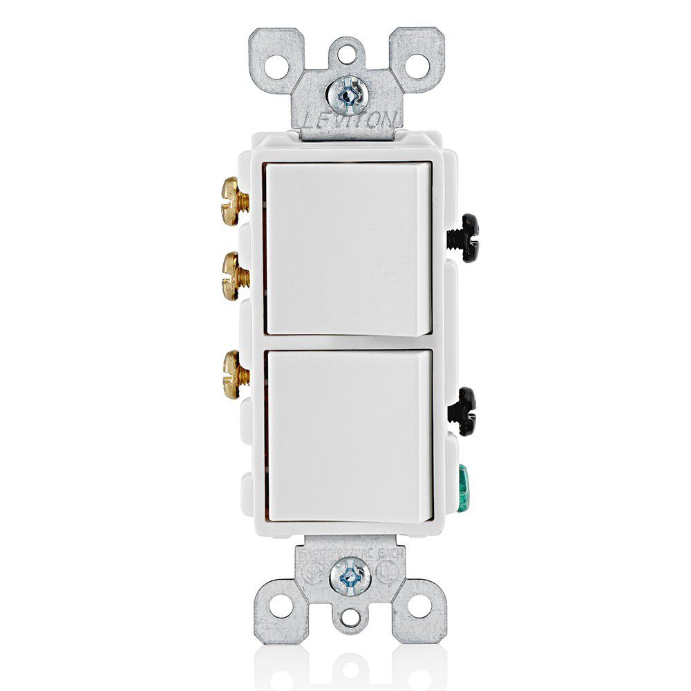 APAGADOR DECORA DOBLE 3VIAS UNIPOLAR 15A 120/277 BLANC