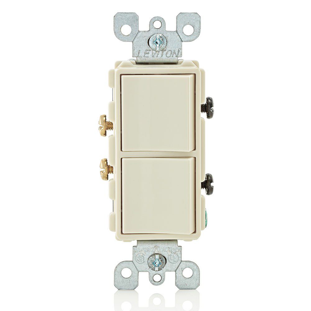 APAGADOR DECORA DOBLE 15A 120/277V ALMENDRA