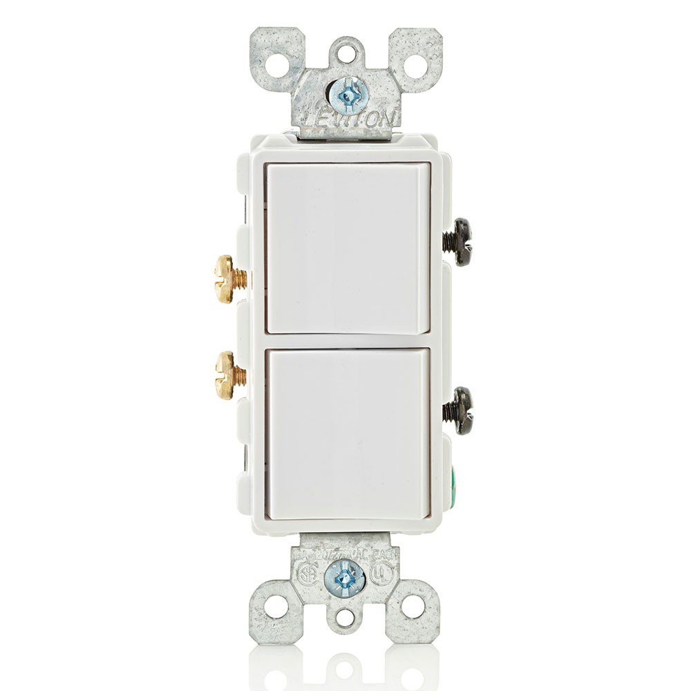 APAGADOR DECORA DOBLE 15A 120/277V BLANCO