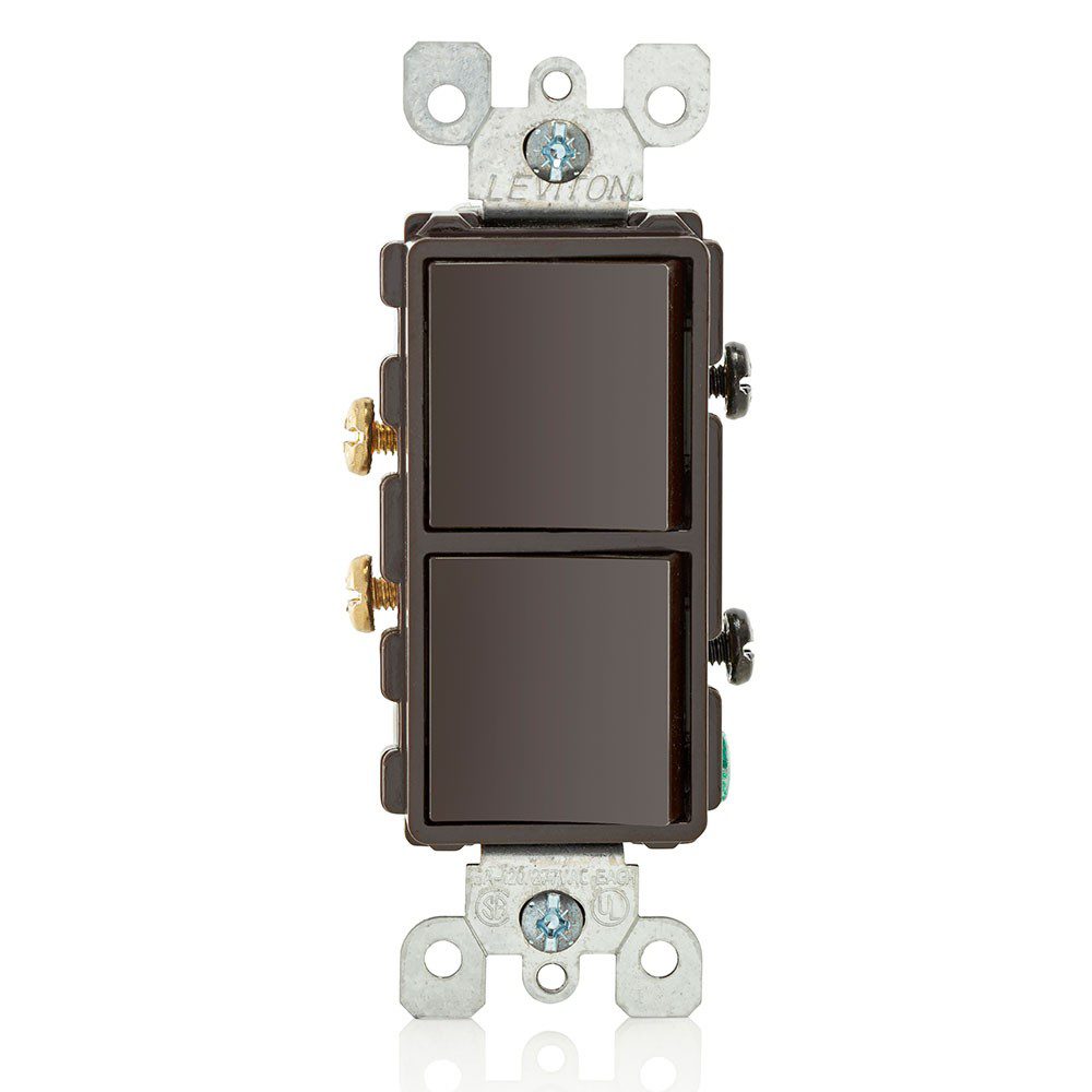 APAGADOR DECORA DOBLE 15A 120/277V CAFE