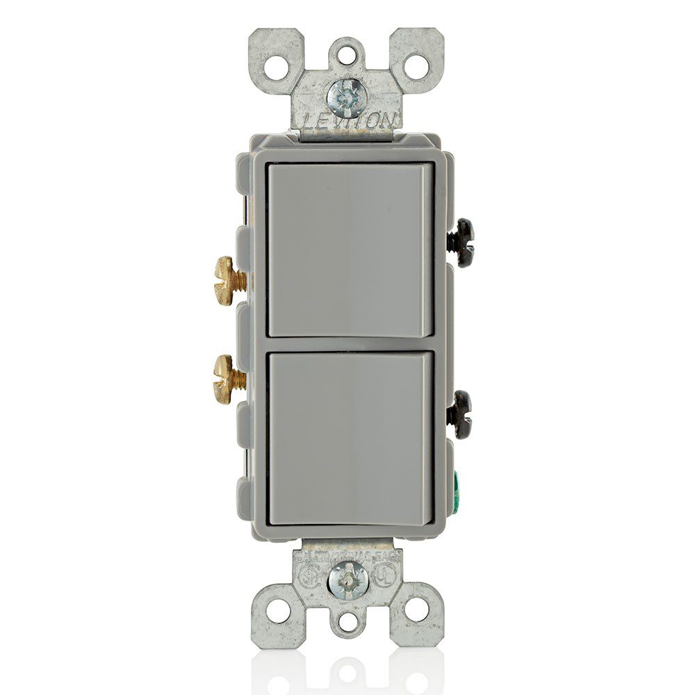 APAGADOR DECORA DOBLE 15A 120/277V GRIS