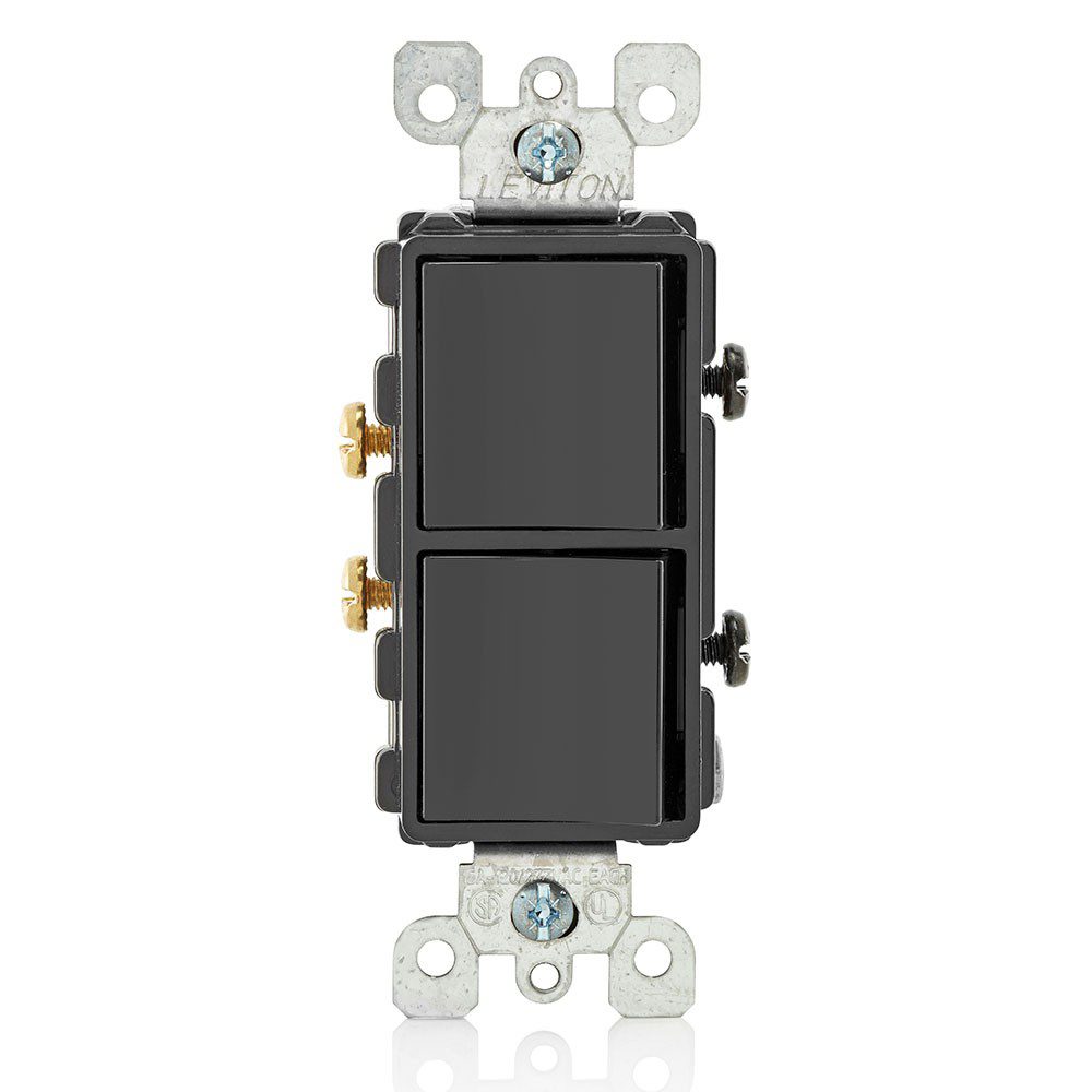 APAGADOR DECORA DOBLE 15A 120/277V NEGRO