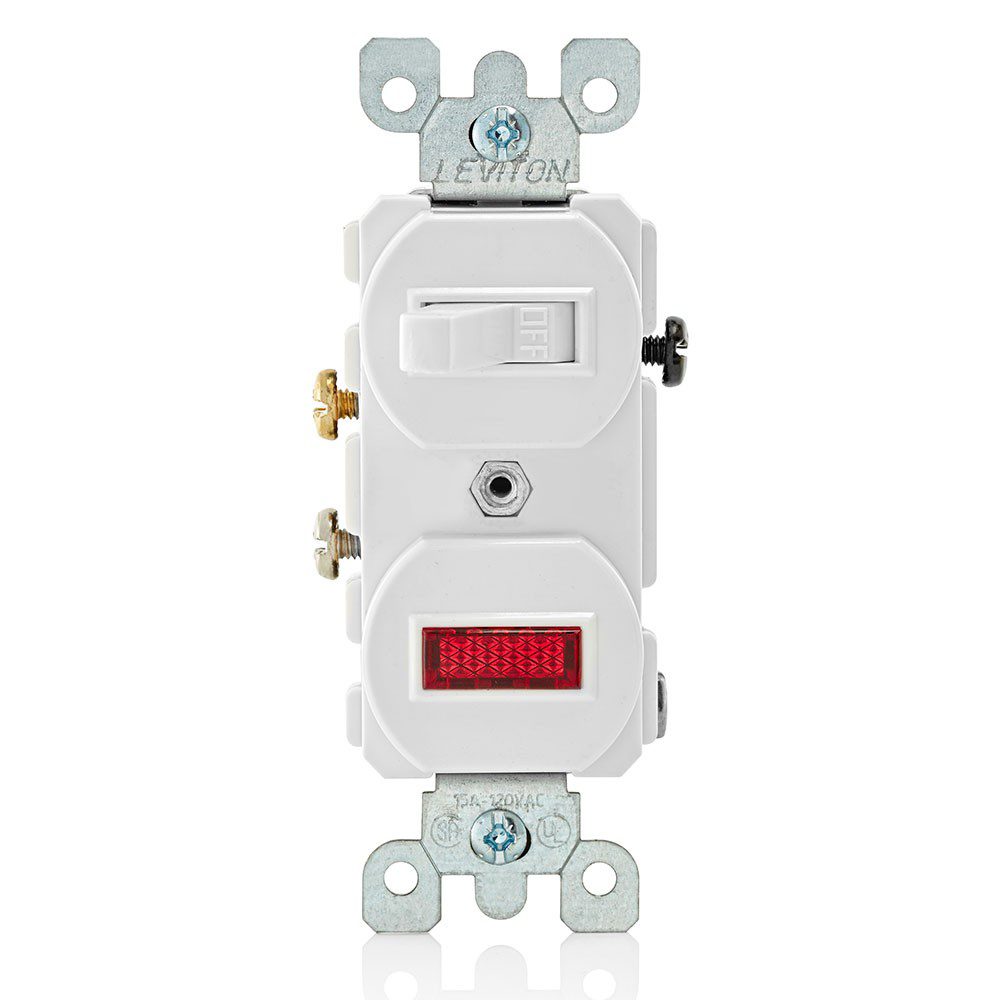 APAGADOR SENCILLO 15A 120V CON LUZ PILOTO BLANCO