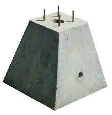 BASE DE CONCRETO PIRAMIDAL 40X 75X 70 ANCLA GALVANIZADA