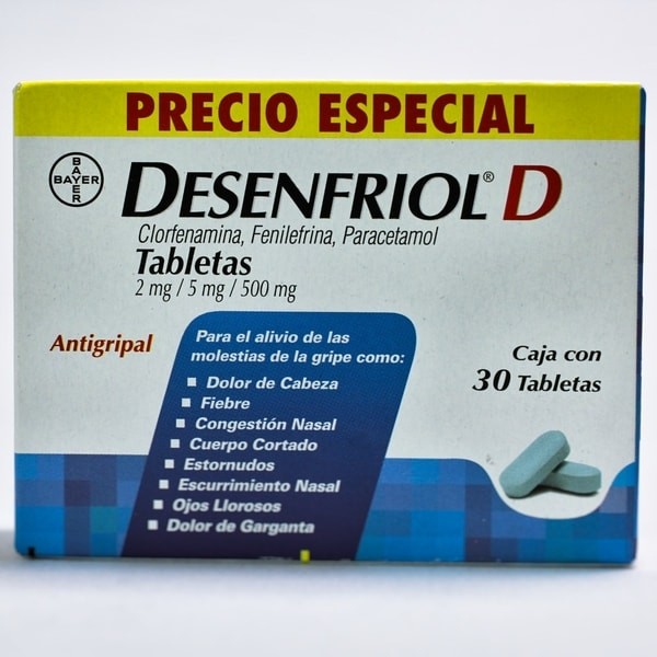 DESENFRIOL-D 2/5/500MG TAB C/30