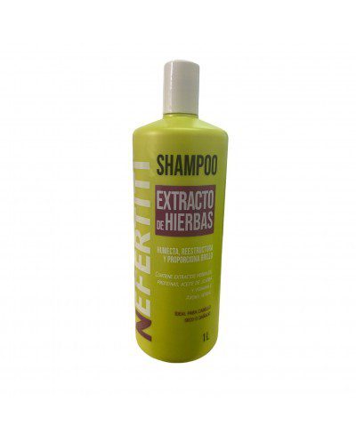 Shampoo Extracto de hierbas humecta y reestructura la fibra capilar 1L - Nefertiti