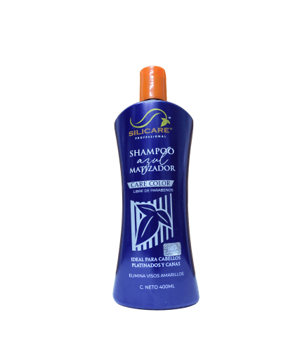 Shampoo Matiz Azul ideal para platinados y canas 400ml - Silicare