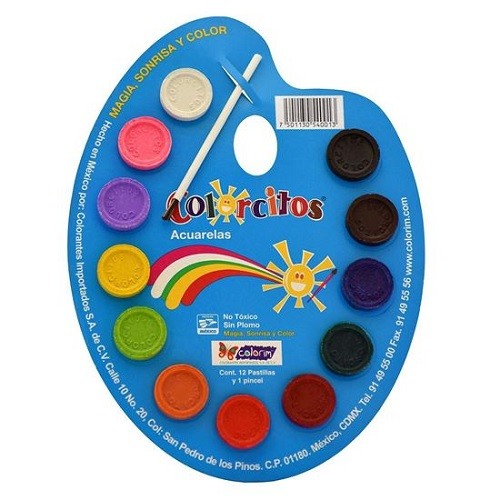 ACUARELA CARTON 12 PASTILLAS