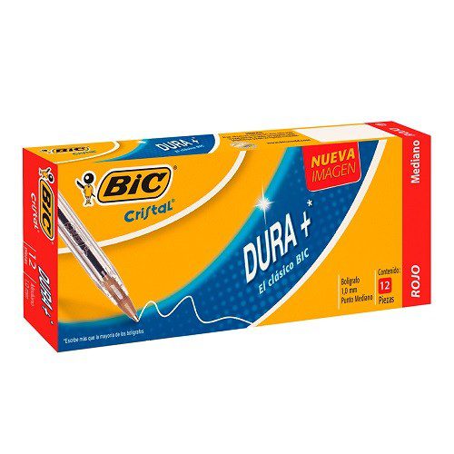 BOLIGRAFO CRISTAL DURA+ PUNTO MEDIANO 12PZ