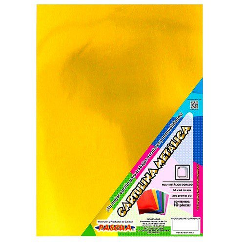 CARTULINA METALICA 68X53CM COLORES SURTIDOS 10PZ