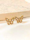 Arete Mariposa Zirconia Dorado