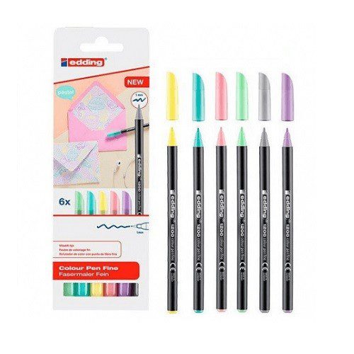 ROTULADOR PASTEL PUNTA D/FIBRA 1MM 6 COLORES