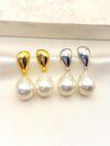 Arete Gota Perla Acero