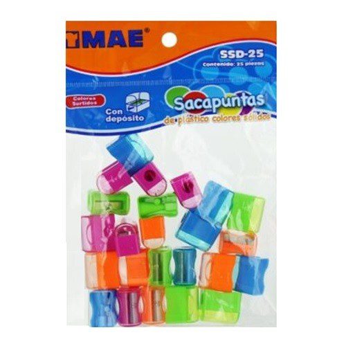 SACAPUNTAS SENCILLO C/DEPOSITO 25PZS