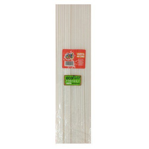 VARITA P/GLOBOS 40CM BLANCA 100 PZ