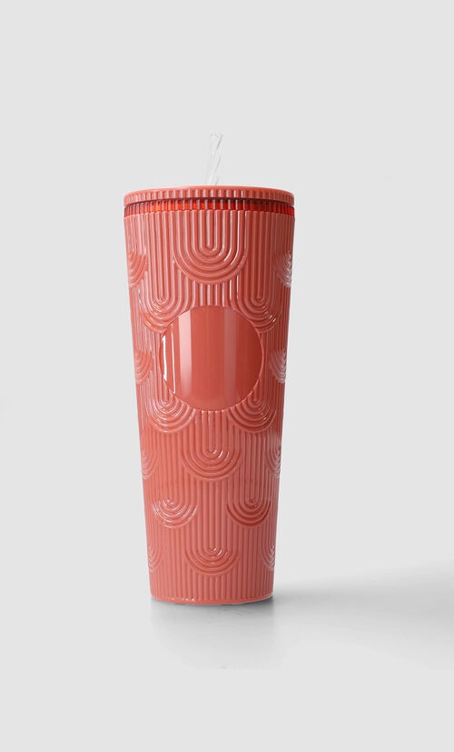 Vaso Con Popote Rosa