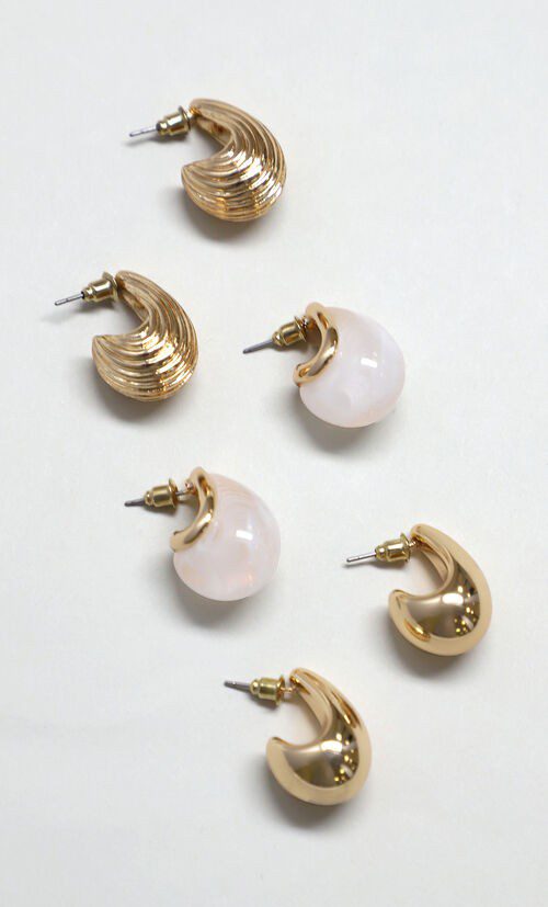 Set Aretes Gota Dorados