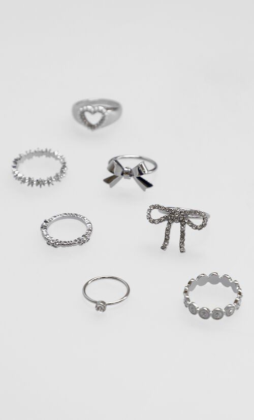 Set Anillos Plateado