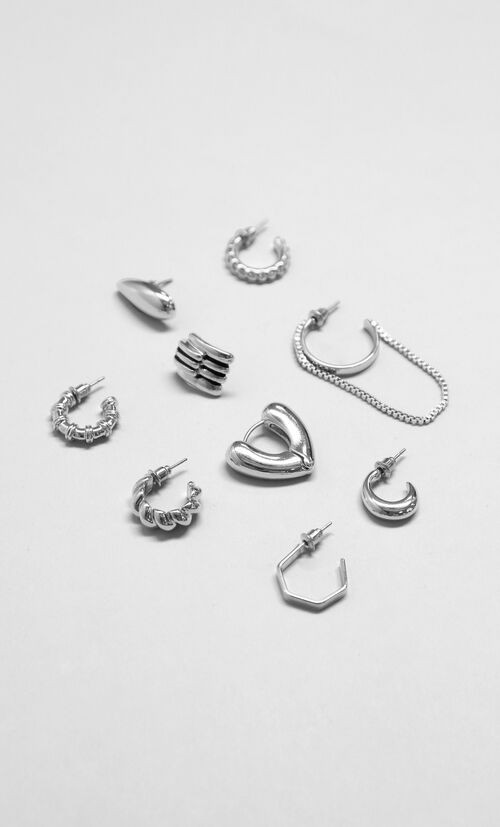 Set Aretes Plateados