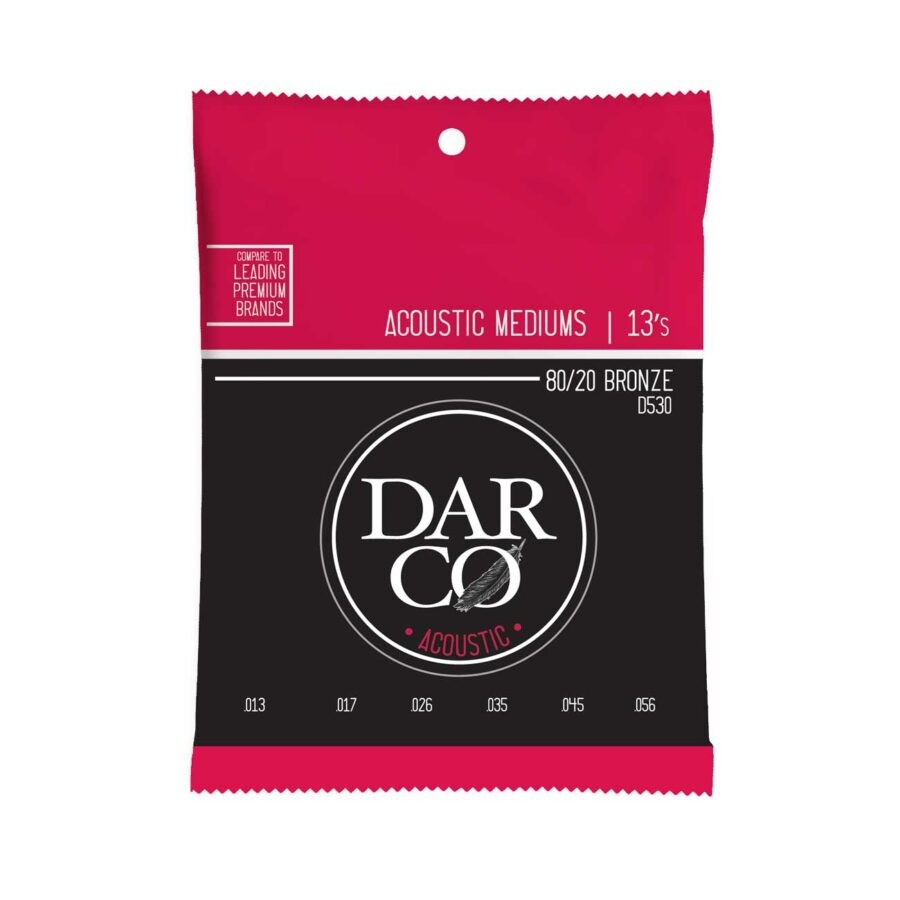 Cuerdas Darco para Guitarra Acústica 6-String Med., 80/20 Bronze