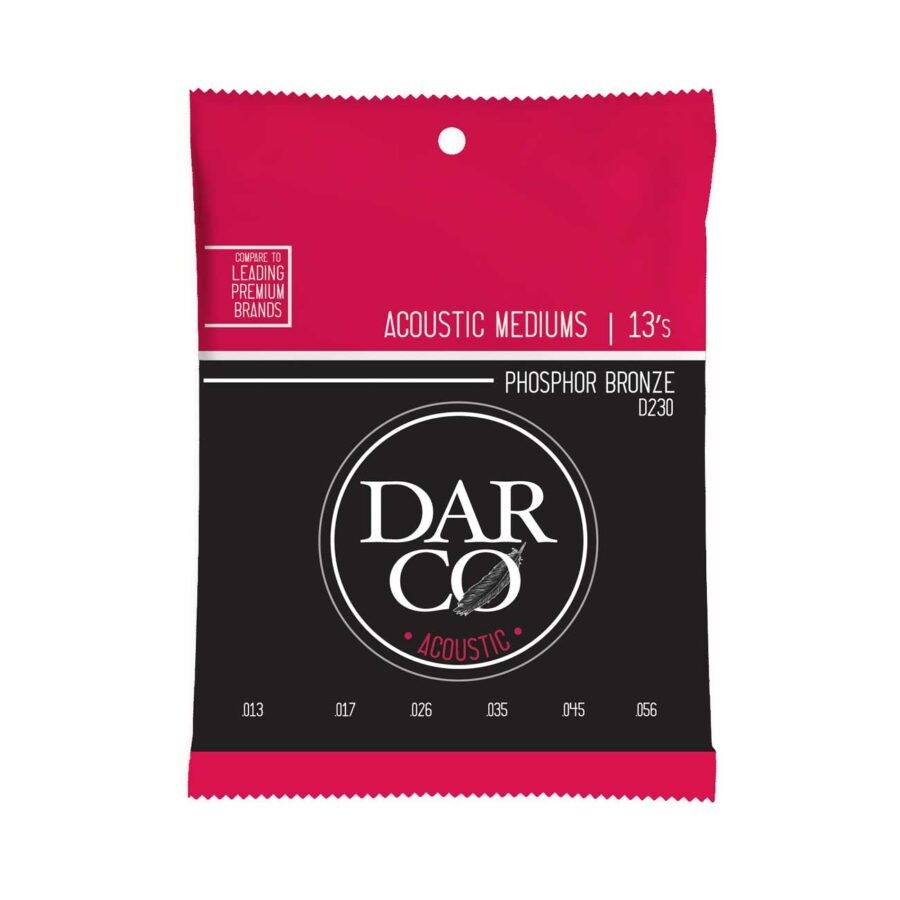 Cuerdas Darco para Guitarra Acústica 6-String Med., 92/8 Phosphor Bronze