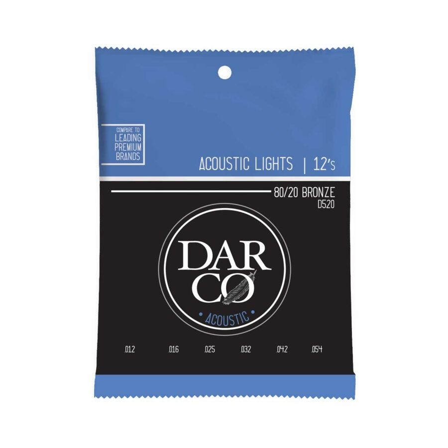 Cuerdas Darco para Guitarra Acústica 6-String Light, 80/20 Bronze