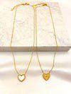 Collar Corazon Boleado Doble Vista Acero