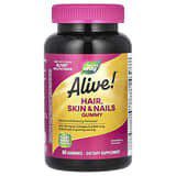 Nature's Way, Alive!, Gomitas para el cabello, la piel y las uñas, Fresa, 60gomitas