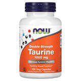 NOW Foods, Taurina, Doble fuerza, 1000 mg, 100 cápsulas veganas