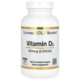 California Gold Nutrition, VitaminaD3, 50mcg (2000UI), 360cápsulas blandas de gelatina de pescado