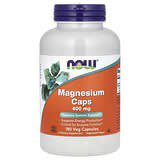 NOW Foods, Magnesio en cápsulas, 400mg, 180cápsulas vegetales