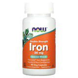 NOW Foods, Hierro, Doble acción, 36mg, 90cápsulas vegetarianas