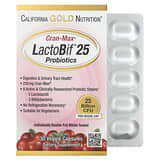 California Gold Nutrition, Lactobif con 25.000millones de UFC y Cranmax, Suplemento probiótico, 30cápsulas vegetales