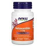 NOW Foods, Astaxantina, 4mg, 60cápsulas blandas vegetales