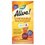 Nature's Way, Alive!, Suplemento multivitamínico masticable para niños, Naranja y baya, 120comprimidos masticables