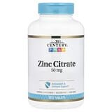 21st Century, Citrato de zinc, 50 mg, 360 comprimidos