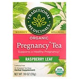 Traditional Medicinals, Pregnancy, Té orgánico para el embarazo, Hoja de frambuesa, Sin cafeína, 16bolsitas de té envueltas, 28g