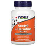 NOW Foods, Acetil-L-Carnitina, 500mg, 100 cápsulas vegetales
