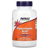 NOW Foods, Ácido pantoténico, 500mg, 250cápsulas vegetales