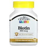21st Century, Biotina, 800mcg, 110comprimidos fáciles de tragar