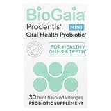 BioGaia, Suplemento probiótico para la salud bucal Prodentis®, Para encías y dientes saludables, Menta, 30pastillas probióticas