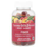 California Gold Nutrition, Gomitas con fibra, Sabor natural a zarzamora, melocotón y frambuesa, 90gomitas vegetales