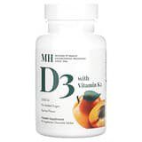 Michael's Naturopathic, VitaminaD3 con vitaminaK2, Albaricoque, 5000UI, 90comprimidos masticables vegetales