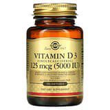 Solgar, VitaminaD3 (colecalciferol), 125mcg (5000UI), 100cápsulas blandas