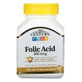 21st Century, Ácido fólico, 400 mcg, 250 comprimidos fáciles de ingerir